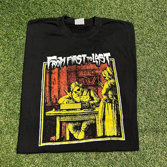 Y2K From First to Last Black Band Tee Size Large USED v16100