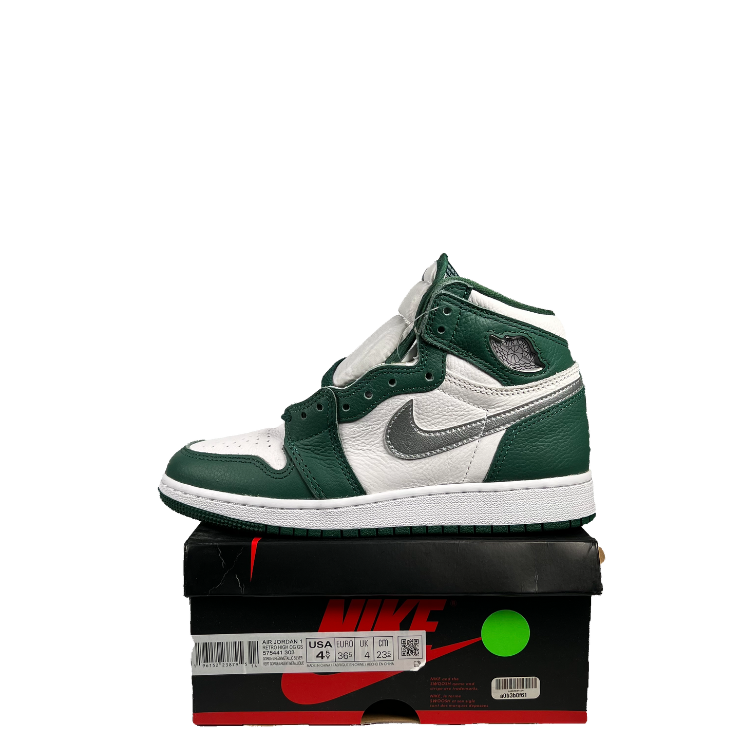 Jordan 1 High Gorge Green Size 4.5Y NEW s16012