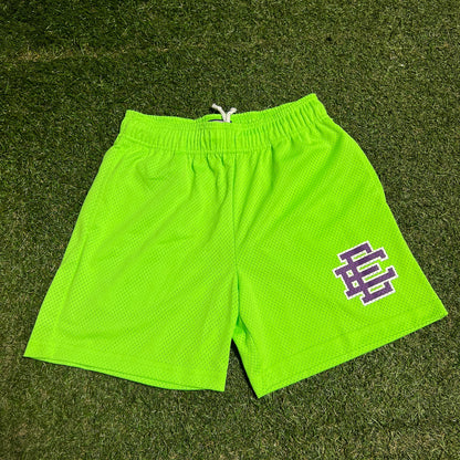 Eric Emanuel Purple Logo Green Shorts Size Small NEW x13455