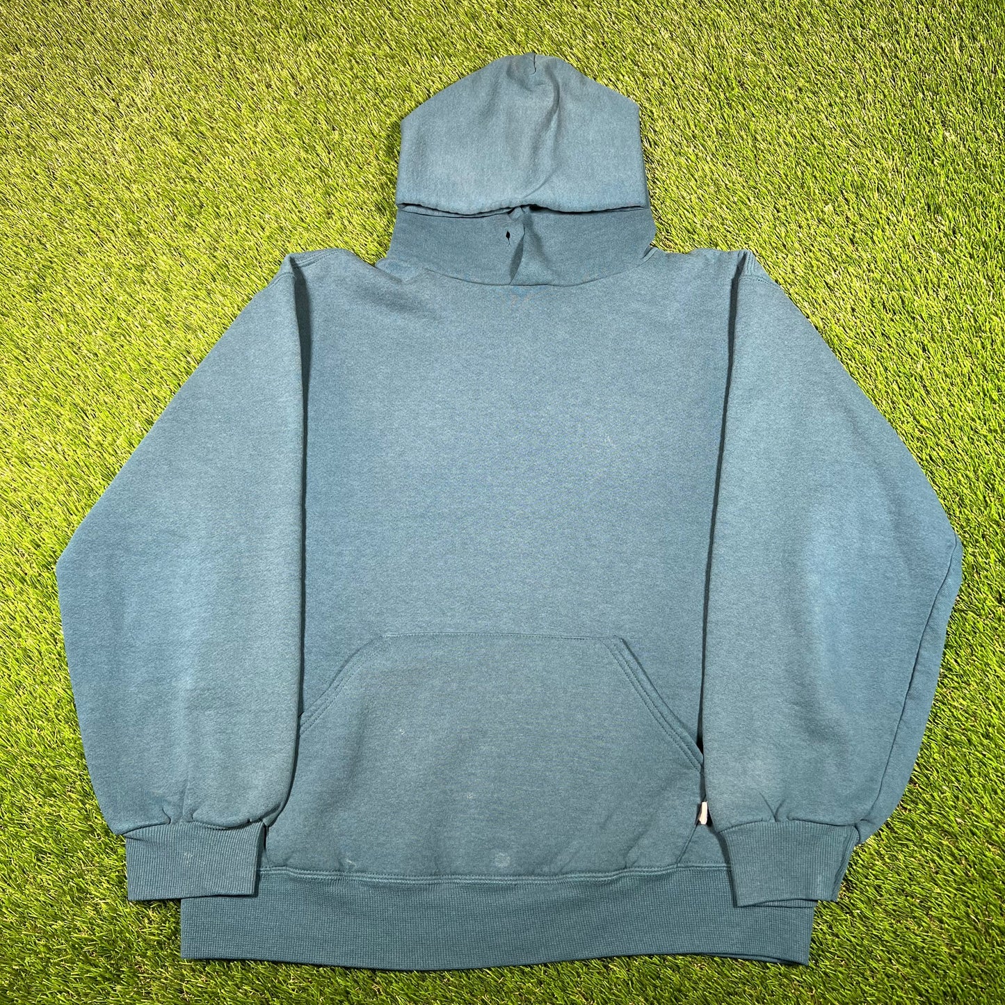 1990s Russell Atheltic Teal Blue Hoodie Size Medium USED v17877