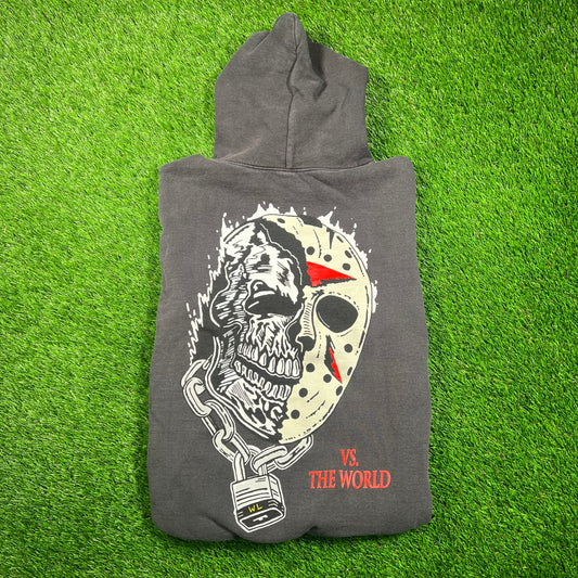 Warren Lotas Washed Black "Vs The World" Hoodie Size Small USED x16767