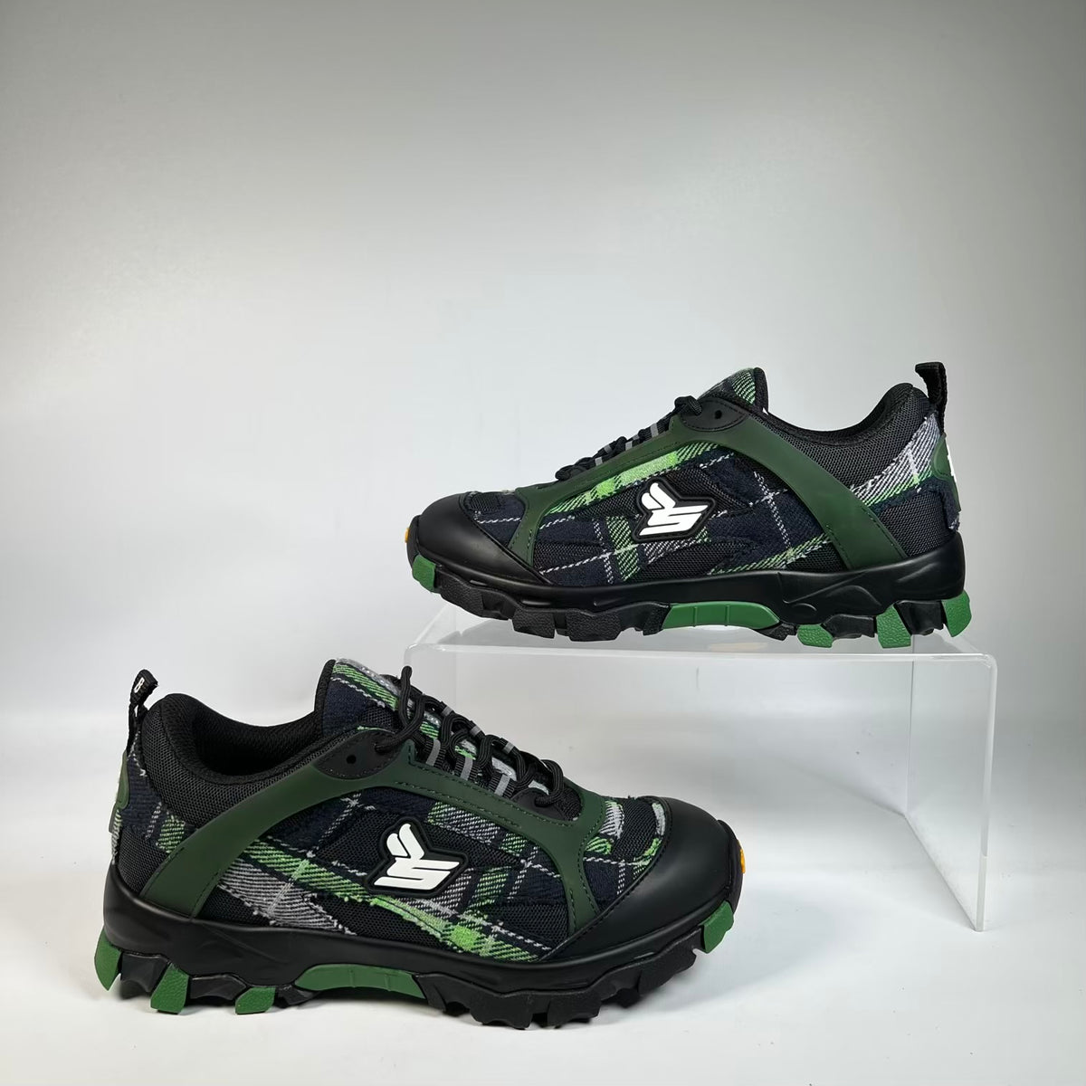 Sicko Eric Emanuel Green Plaid Hiking Boots (2026) Size 5 NEW s23472