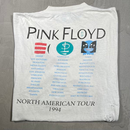 1994 Pink Floyd North American Tour White Trashed Tee Size XL USED v20161