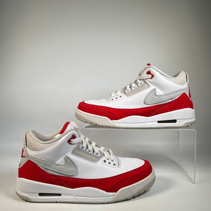 Jordan 3 Tinker White University Red (2019) Size 8.5 USED S21541