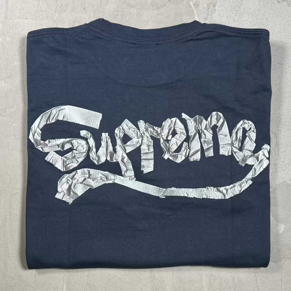 Supreme Tape Navy Blue Tee (2025) Size Small NEW x18532