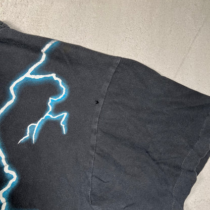 1990s American Thunder Native American Black Tee Size Large USED v17692