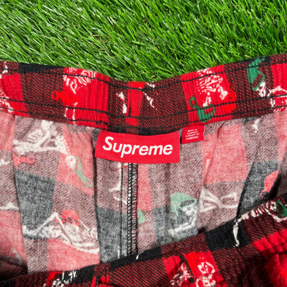 Supreme Hanes Red Holiday Pajama Pants (2025) Size Medium USED x16734