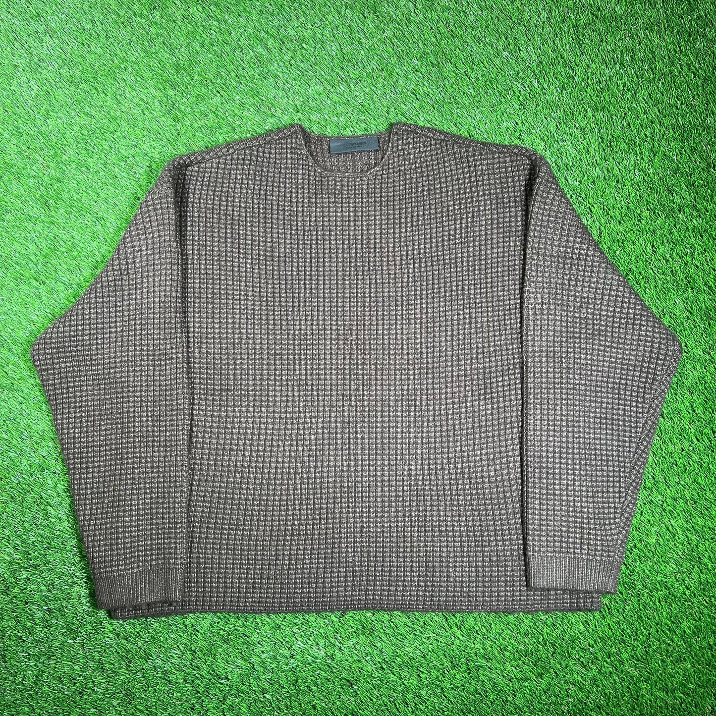 Essentials FOG Fear of God Brown Knit Sweater Size Small NEW x15953