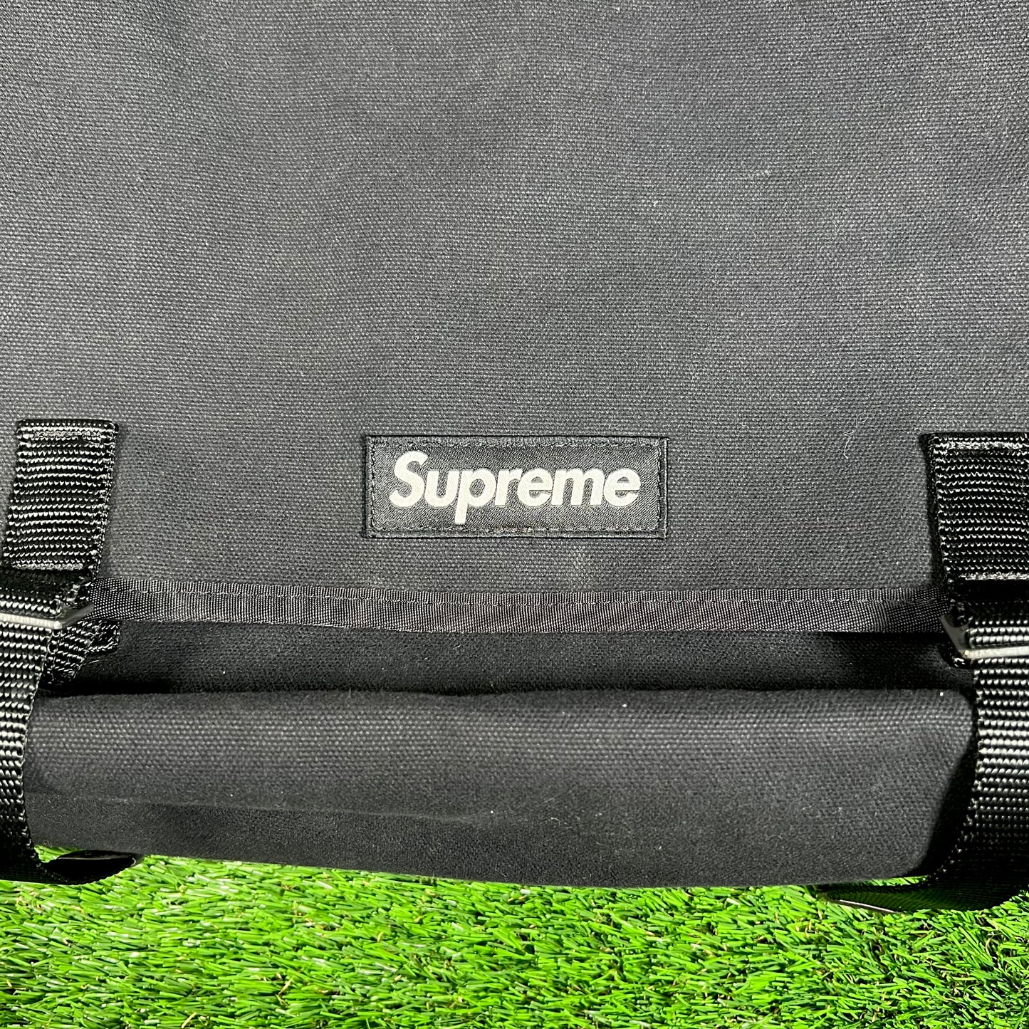 Supreme Black Canvas Messenger Bag (2025) Size Large USED x15993
