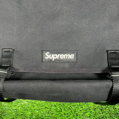 Supreme Black Canvas Messenger Bag (2025) Size Large USED x15993