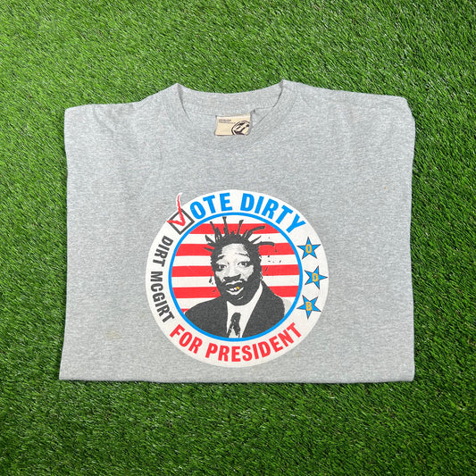 Y2K ODB Old Dirty Bastard For President Dirt Mcgirt Grey Tee Size XL USED v17125