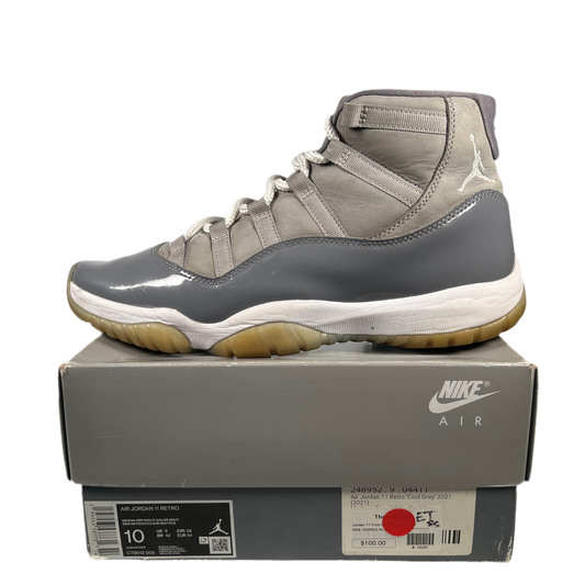 Jordan 11 Cool Grey (2021) Size 10 USED s18076
