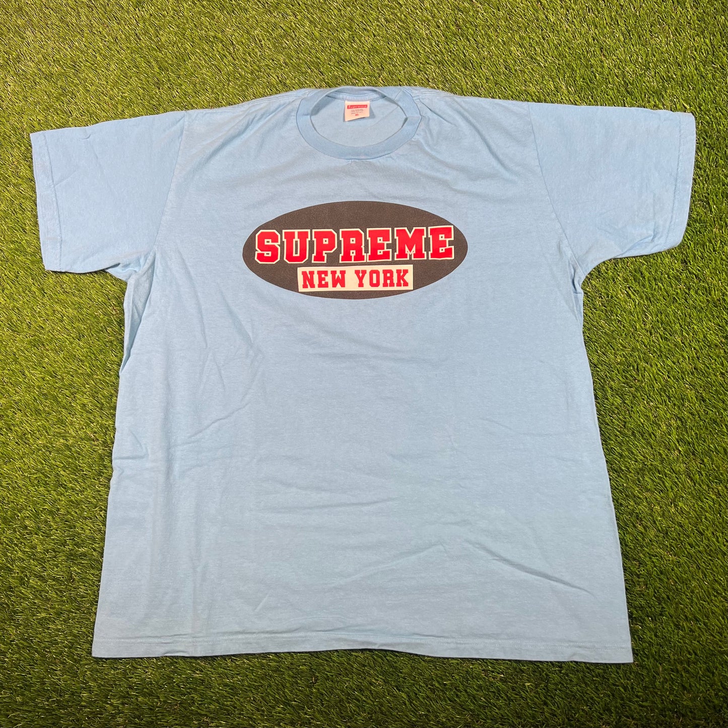 Supreme Bright Blue New York Tee (2023) Size XL USED x15856