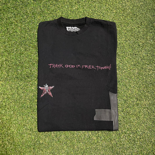 Travis Scott Utopia Thank God Im Free Tonight Black Tee Size Large USED x13632