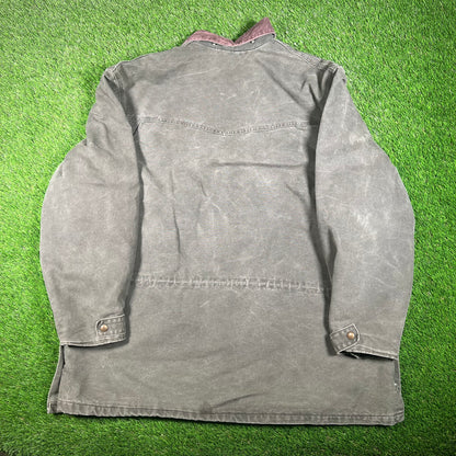 1990s Carhartt Olive Green Field Coat Size XXL USED v17658