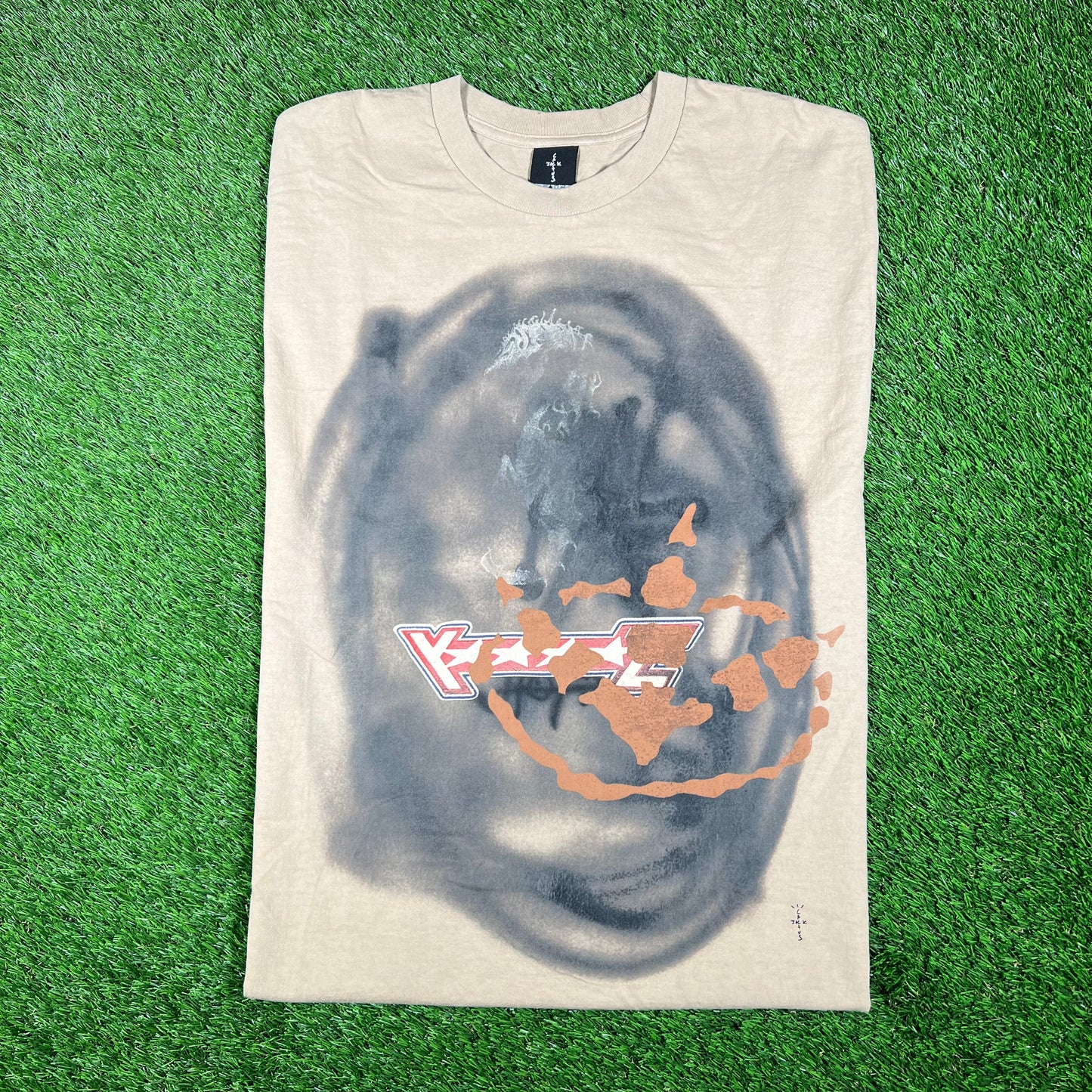 Travis Scott Cactus Jack Sprayed Brown Tee Size XXL USED x15424