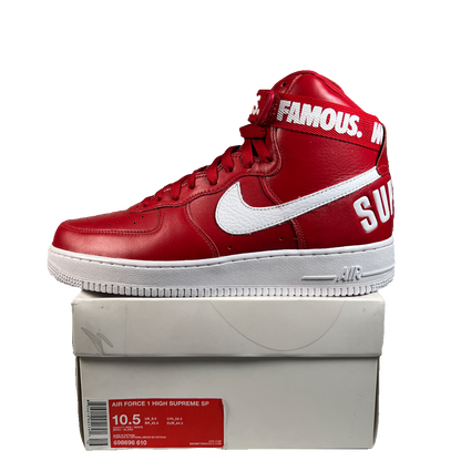 Nike Air Force One High Supreme Wolrd Famous Red (2014) Size 10.5 NEW s22667