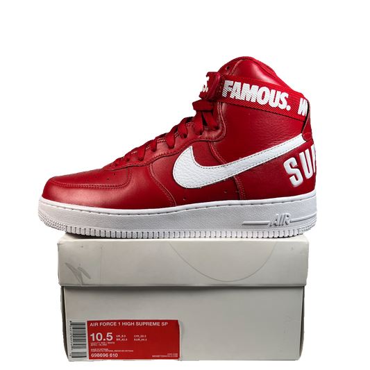 Nike Air Force One High Supreme Wolrd Famous Red (2014) Size 10.5 NEW s22667