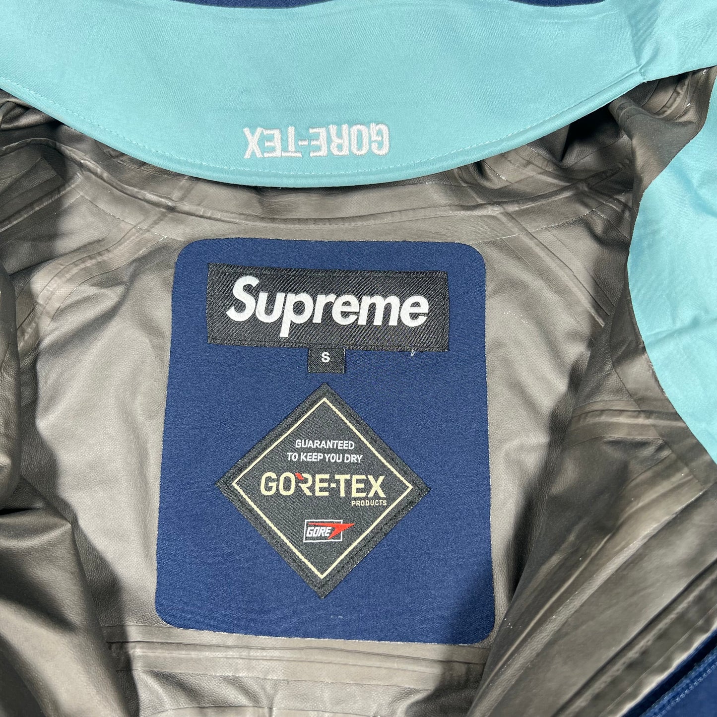 Supreme Nylon Gore Tex Paclite Blue Light Jacket Size Small USED x14599