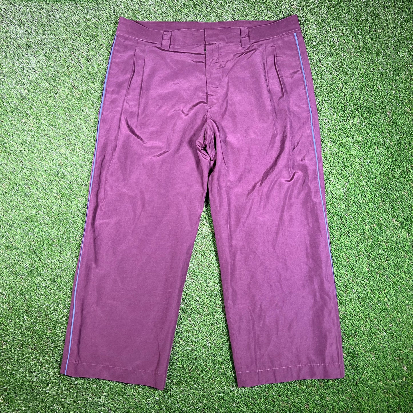 Salvatore Ferragamo Purple/Blue Piping Track Pants Size 38 USED v17770