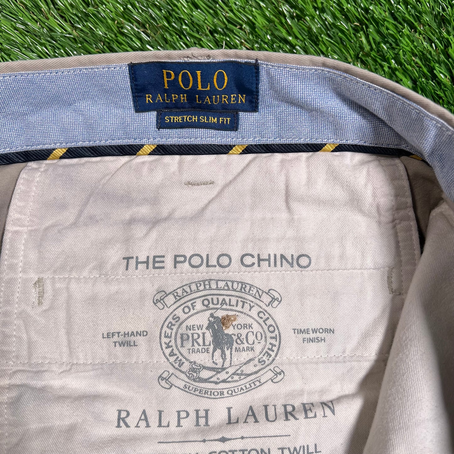 Polo Ralph Lauren Embroidered Patch Logo Khakis Size 36 USED v18191