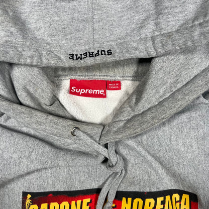 2016 Supreme Capone N Noreaga The War Report Grey Hoodie Size Large USED x15178
