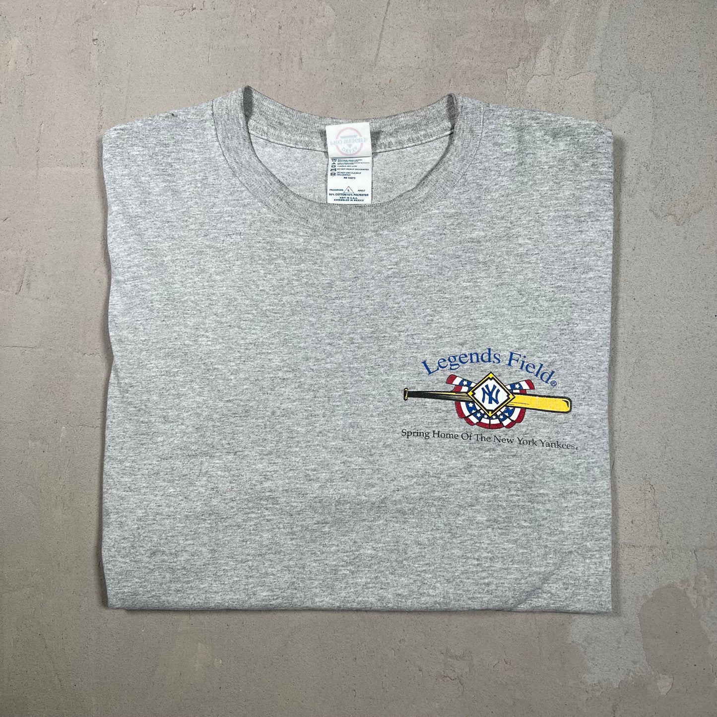 2003 New York Yankees Legends Field Florida Grey Tee Size Large USED v19326