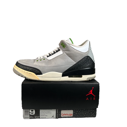 Jordan 3 Chlorophyll (2018) Size 9 USED s22514