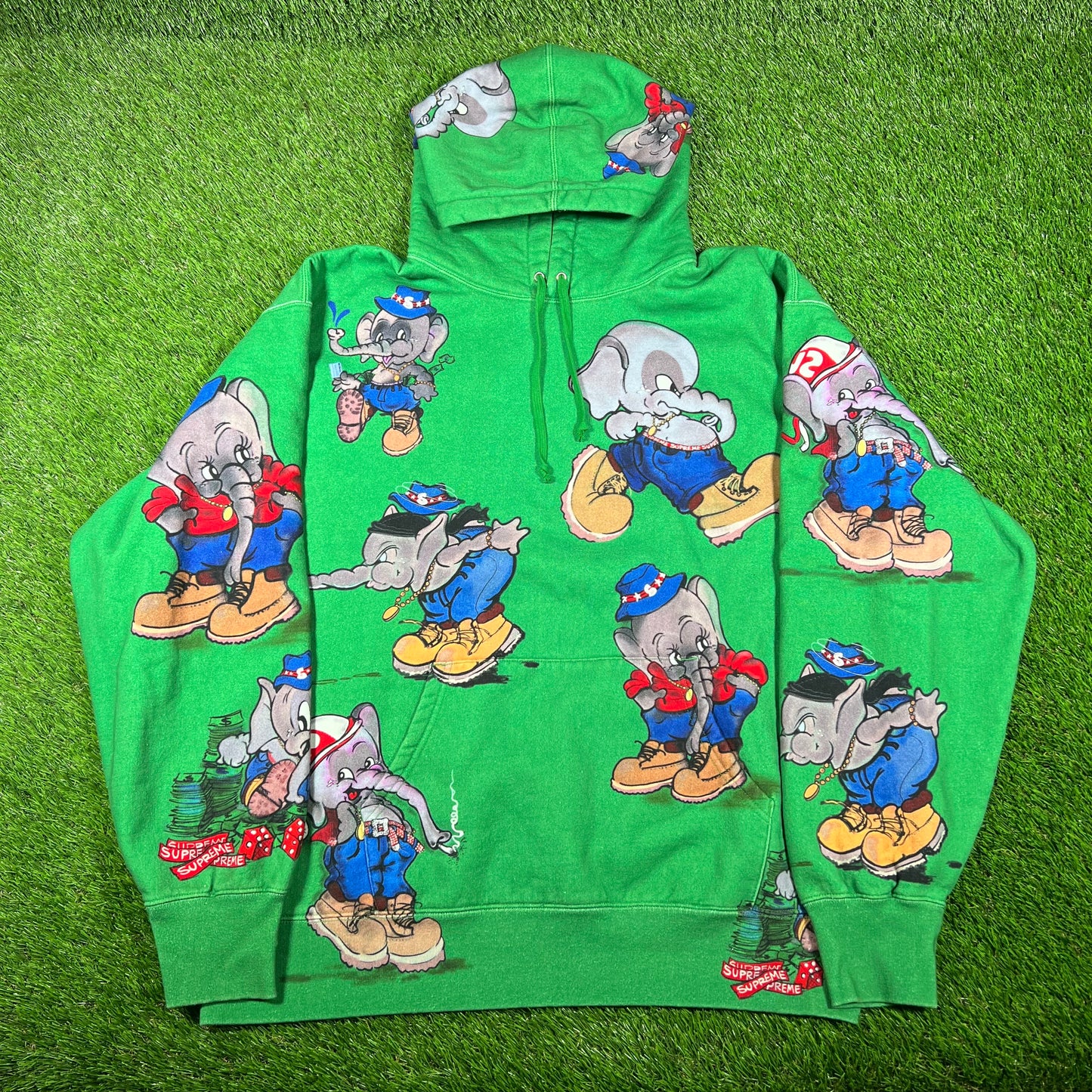 Supreme Elephant Cash Green Hoodie Size XL NEW x14711