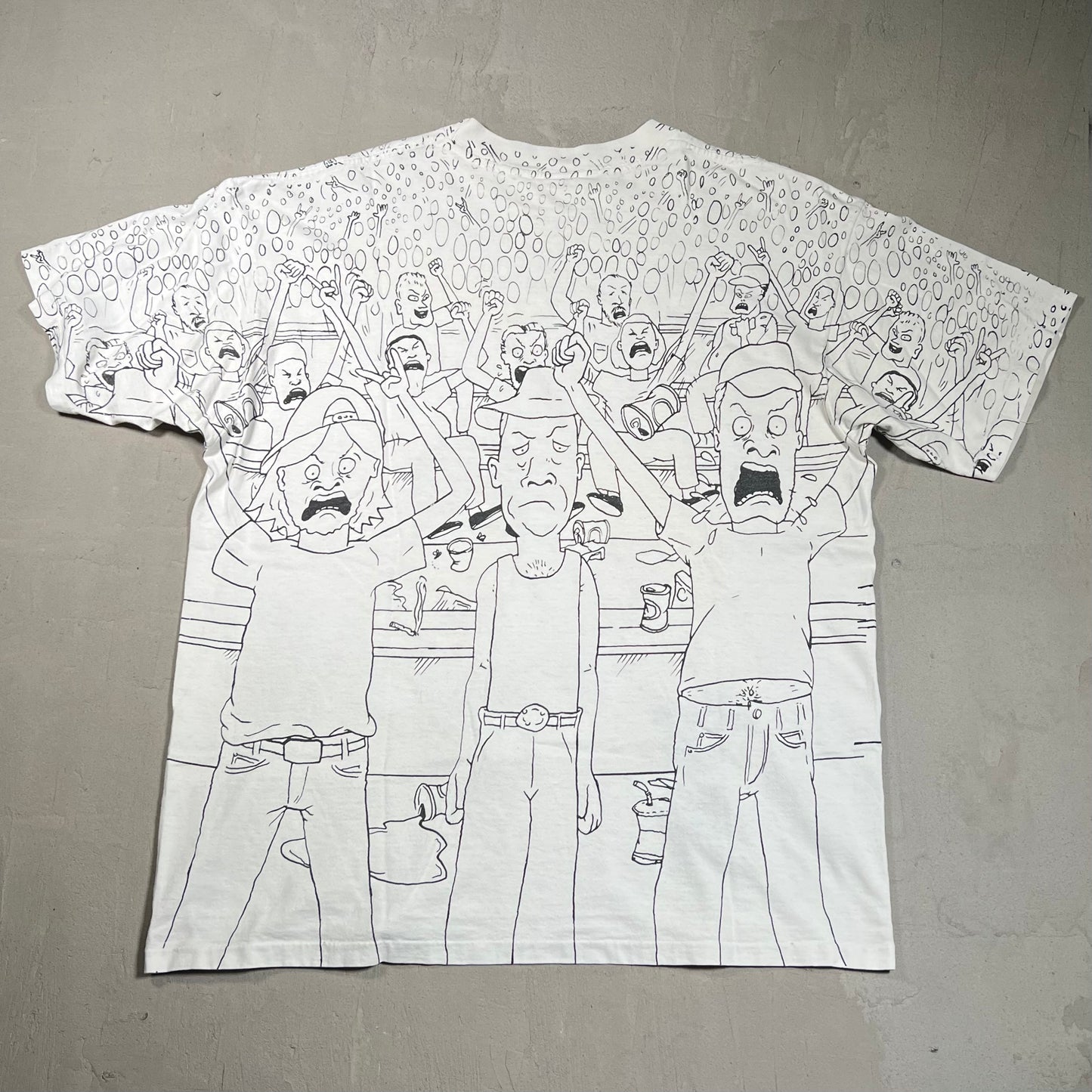 1993 Beavis and Butthead Staney Desantis AOP Tee Size XL USED v14837