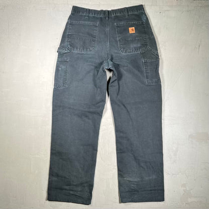 Y2K Carhartt Black Carpenter Pants Size 33x36 USED v20447
