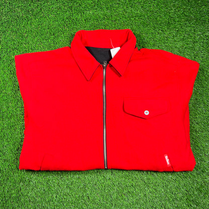 1990s Marlboro Reversible Red/Black Wool Jacket Size Large USED v18571