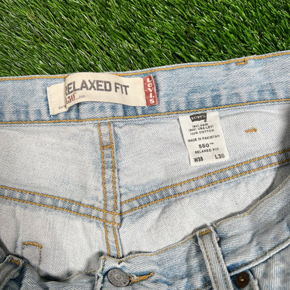 Y2K Levi 550 Light Wash Blue Denim Size 38 USED v17956