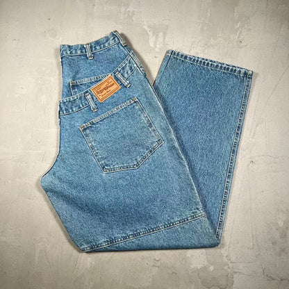 Y2K Sagwear Double Blue Jean Baggy Wide Leg Pants Size 32 USED v20299