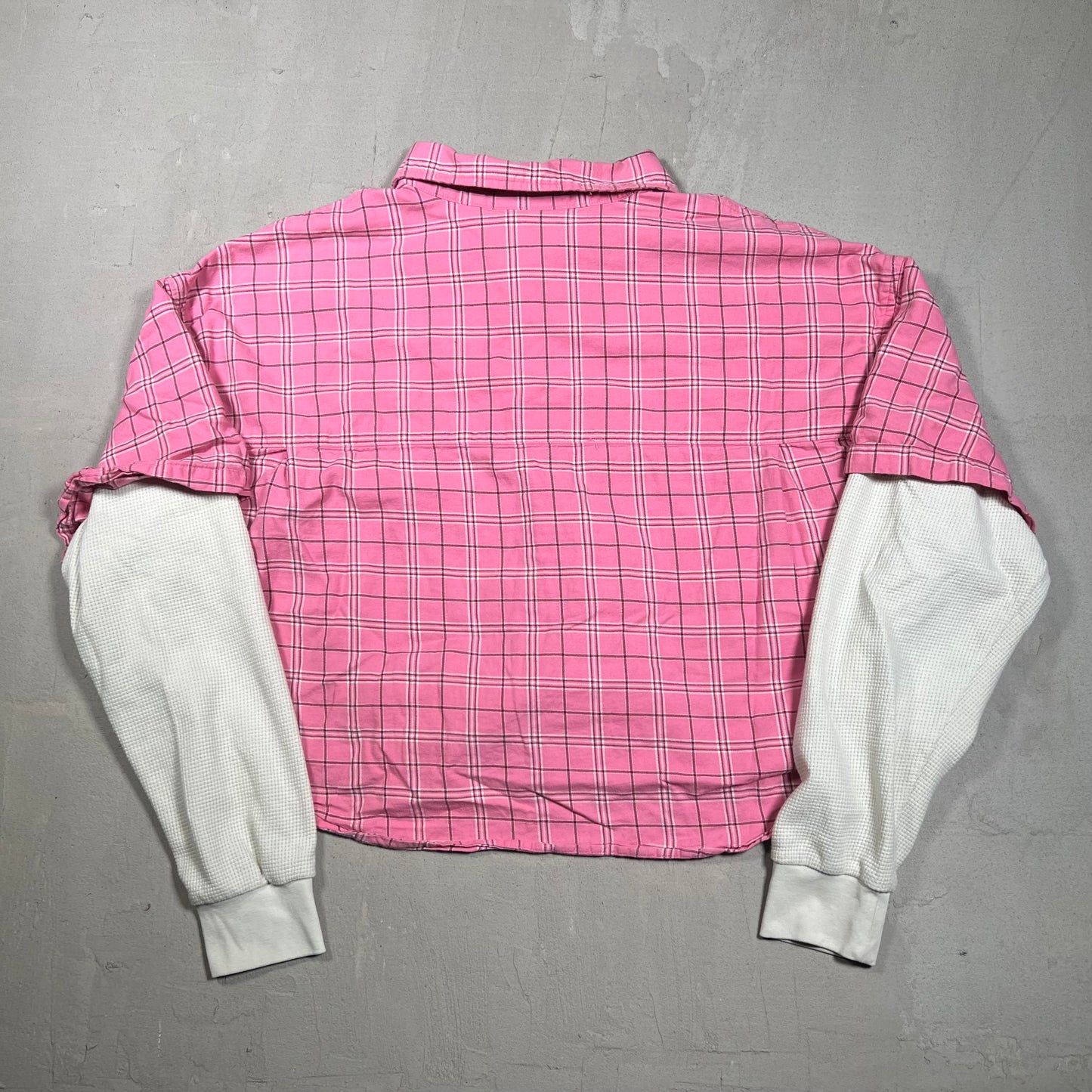 GV Gallery Raspberry Hills Pink Cropped Button Up Thermal Size Small USED x17391