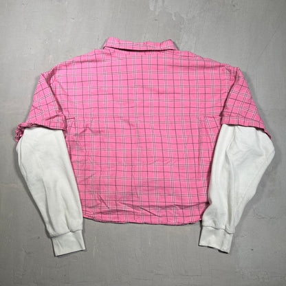 GV Gallery Raspberry Hills Pink Cropped Button Up Thermal Size Small USED x17391