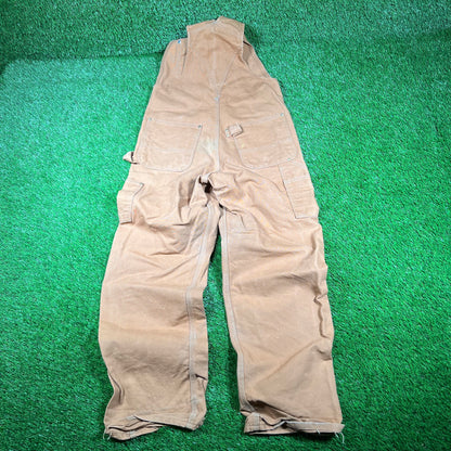 Y2K Carhartt Tan Double Knee Overall Size 32x32 USED v16957