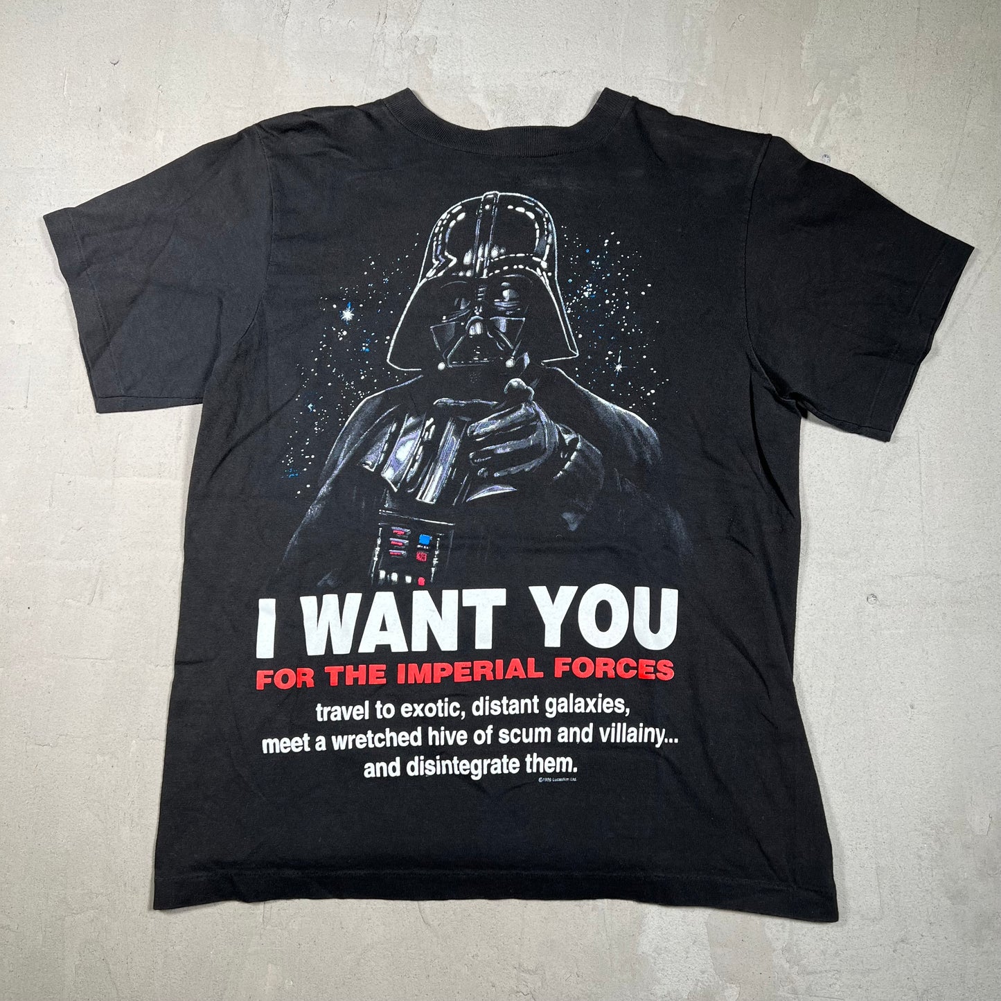 Starwars I want you tee Dark Vader 1996 Size Small USED v4073