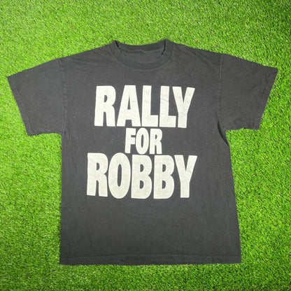 Y2K Black "Rally for Robby" Nascar Tee Size Large USED v17360