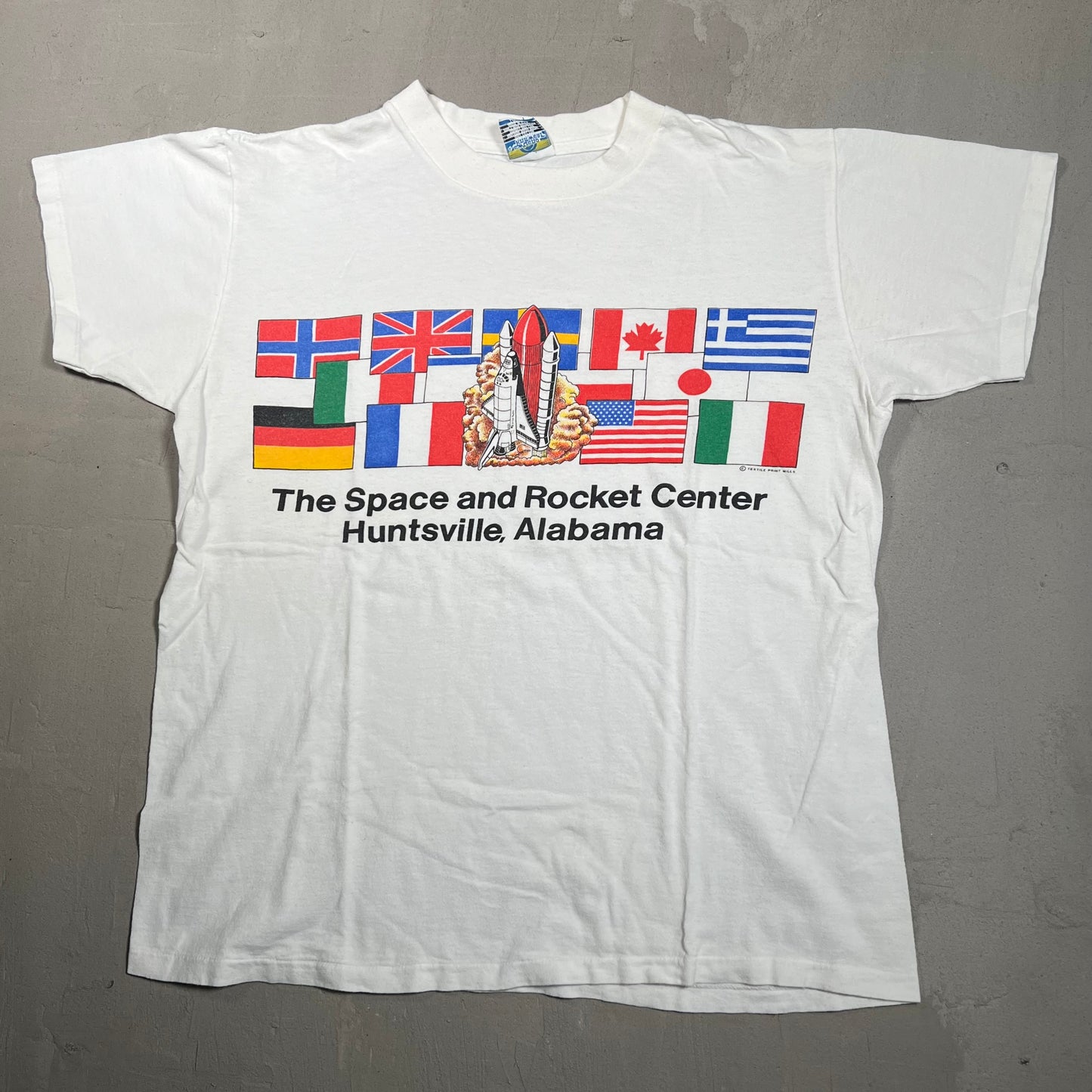 1990s Space and Rocket Center White Tee Size Medium USED v18903