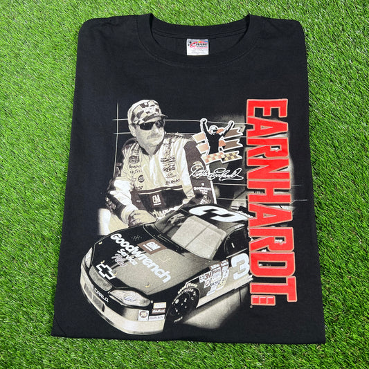 1999 Dale Earnhardt Black White Photo Black Tee Size XXL USED v16982