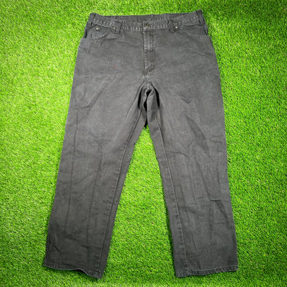 Y2K Dickies Workwear Black Canvas Pants Size 38x30 USED v18712