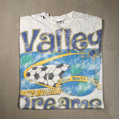 Valley Dreams Soccer White Tee Size Medium USED x17506