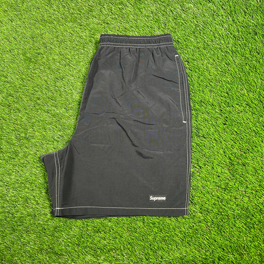 2020 Supreme Arc Logo Water Black Shorts Size Medium USED x15004