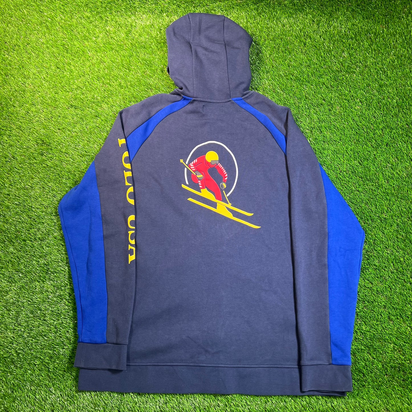 Y2K Polo Ralph Lauren Blue/Yellow Full Zip Hoodie Size XXL USED v18863