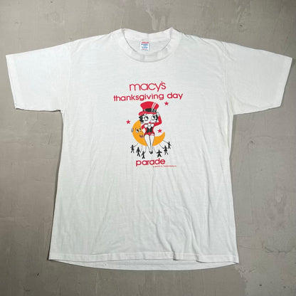 1985 Betty Boop Macys Thanksgiving Day Parade White Tee Size XL USED v20097