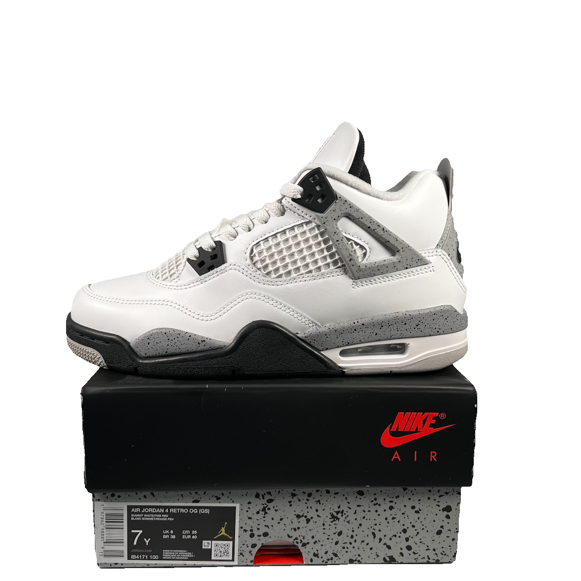 Jordan 4 White Cement (2025) Size 7y NEW s18960