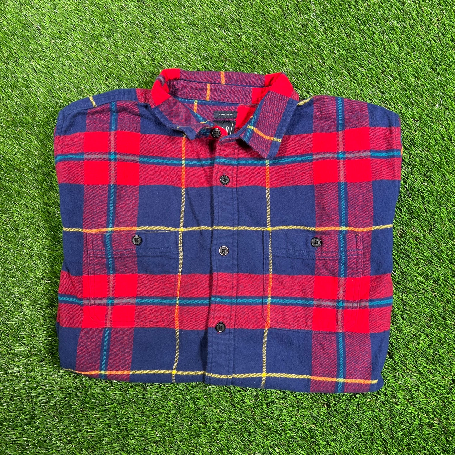 Gap Blue/Red Flannel Size Medium USED v18232
