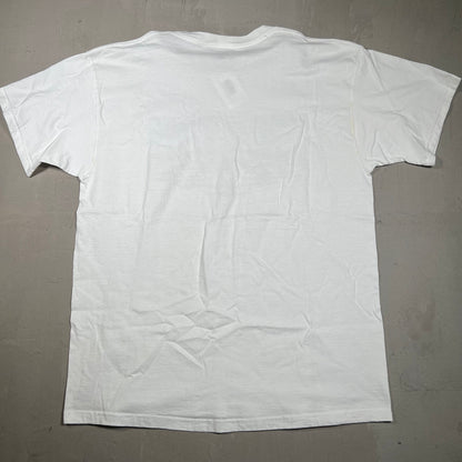 Y2K Osama Come Out And Play Fighter Jets White Tee Size XL USED v16748