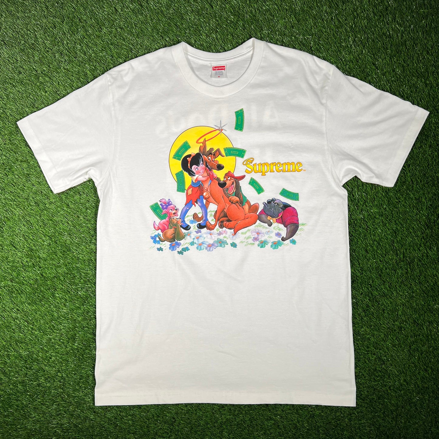 Supreme "All Dogs Go To Heaven" White Tee Size Medium NEW x15294